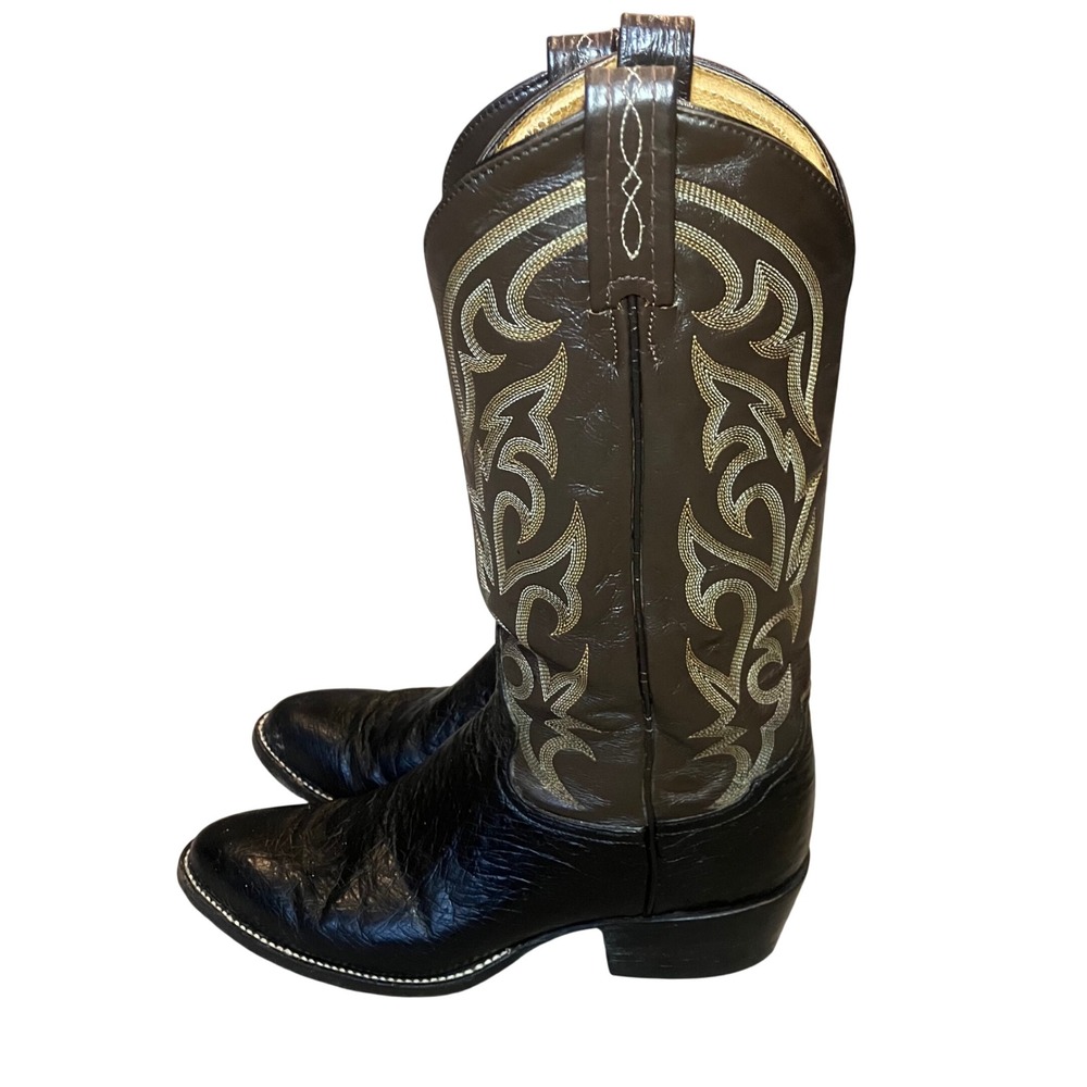 Tony Lama Men 7D Black Cherry‎ Goat Leather Western Cowboy Boots Y1010 Women 8.5